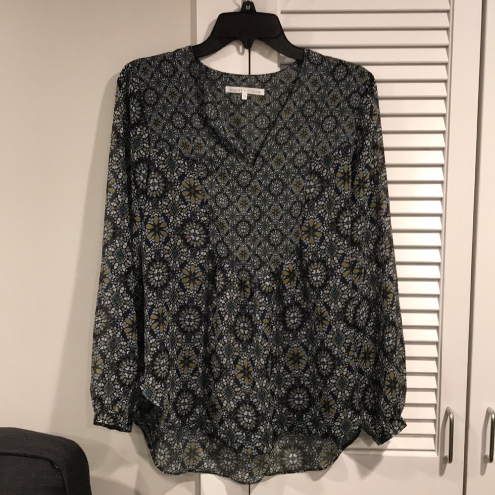 Sheer Long Sleeve Blouse